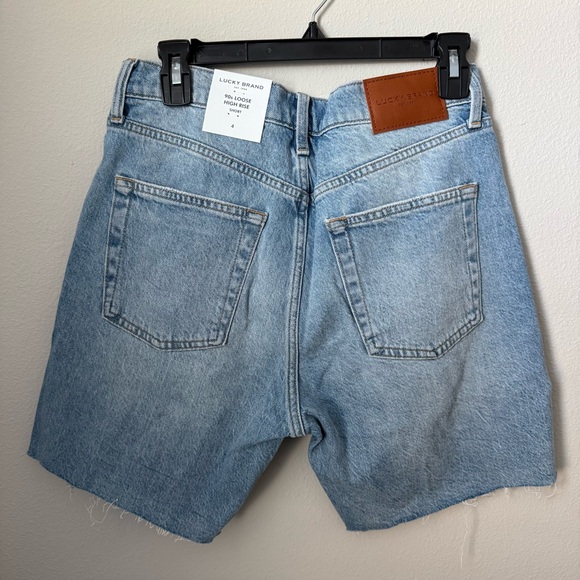 Lucky Brand Distressed Blue Denim Shorts 90s Loose High Rise - Picture 5 of 6